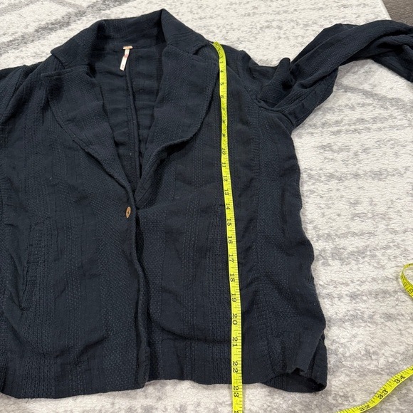 Free People Black Textured Linen Jacket - Picture 10 of 10